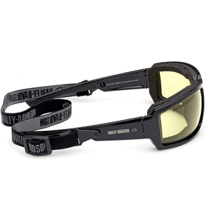 Harley-Davidson Men's Tour of Duty Yellow Light-Adjusting Riding Eyewear, Black Frame HZ0009-20J