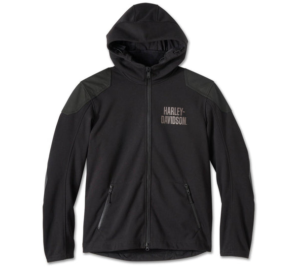 Black hoodie with 'Harley-Davidson' logo on a white background