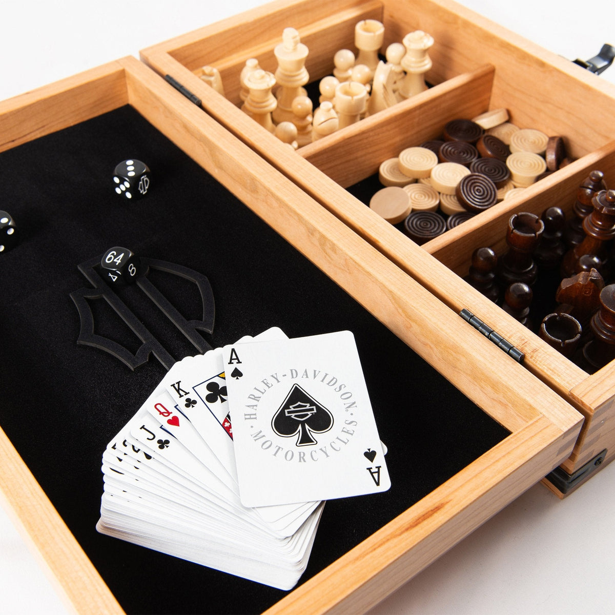 HarleyDavidson Deluxe 4 in 1 Game Set Chess / Checkers / Backgammon
