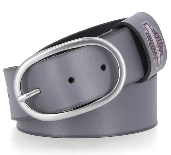 Harley-Davidson Women's Direct Bar & Shield Keeper Genuine Leather Belt, Grey BMW033/30