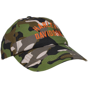 Harley-Davidson Toddler Boys' Camo Print Adjustable Twill Baseball Cap, Green 7279510