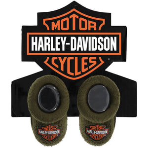 Harley-Davidson Baby Boys' Bar & Shield Patch Newborn Booties Socks, Green 7059426