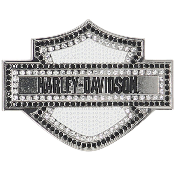 Harley-Davidson logo with crystals on a white background