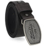Harley-Davidson 120th Anniversary Men's 120th Matte Gunmetal Text Plaque Snap On Buckle/Belt