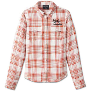 Harley-Davidson Women's Classic Bar & Shield Long Sleeve Plaid Shirt 99026-23VW
