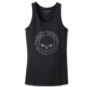 Harley-Davidson Women's Ultra Classic Willie G. Skull Sleeveless Shirt, Black Tank 99051-23VW