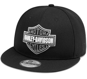 Harley-Davidson Men's Gray B&S Logo Tonal Logo 9Fifty Adjustable Cap, Black Hat 99408-20VM