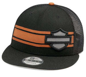 Harley-Davidson Men's Stripe & Logo 9FIFTY Adjustable Hat, Black Cap 99410-20VM