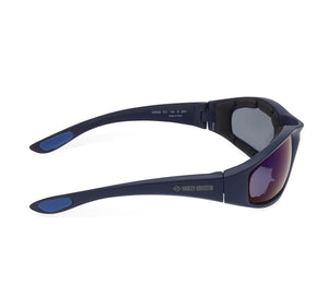 Harley-Davidson Men's Checker Square Sunglasses, Blue Mirror Lens & Frame