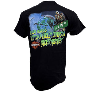 Teddy Morse's Daytona Harley-Davidson Men's Biketoberfest 2025 Graveyard Perch Short Sleeve Shirt, Black