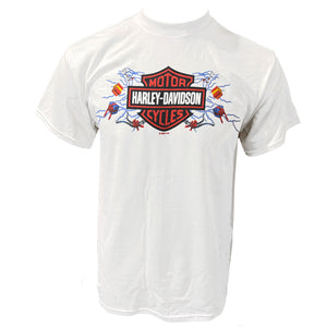 Teddy Morse's Daytona Harley-Davidson Men's Shocking Christmas Surprise Short Sleeve Shirt, White