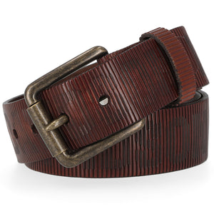 Harley-Davidson Men's Laser Sliced H-D Scripted Genuine Leather Belt, Brown BMM026