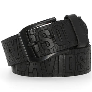 Harley-Davidson Men's Cracked Earth Raised H-D Logo Leather Belt, BMM027