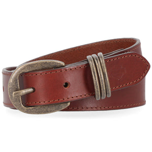 Harley-Davidson Women's Multi Keeper D-Ring Genuine Leather Belt, Cognac BMW001