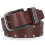 Harley-Davidson Women's Vintage Rivet Stud Strap Antique Brass Finish Buckle, Belt, Tan BMW004/02