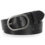 Harley-Davidson Women's Oval H-D Embossed Antique Nickel Finish Leather Belt, Black