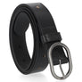 Harley-Davidson Women's Oval H-D Embossed Antique Nickel Finish Leather Belt, Black