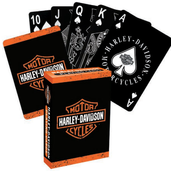 Harley-Davidson Bar & Shield Logo Long Lasting Plastic Playing Cards, Black/White DW636