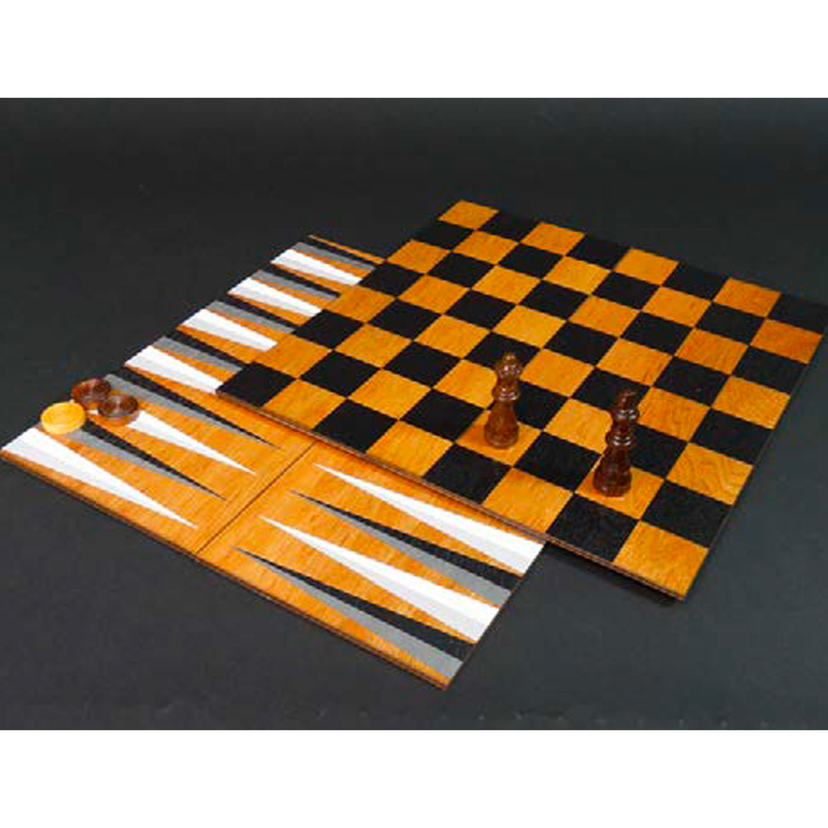 HarleyDavidson Deluxe 4 In 1 Handcrafted Cherry Wood Game Box Set, DW