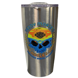 Teddy Morse's Daytona Harley-Davidson 20oz. Daybreak Skull Double-Wall Stainless Steel Travel Tumbler, Silver HDI-10007-4DAY