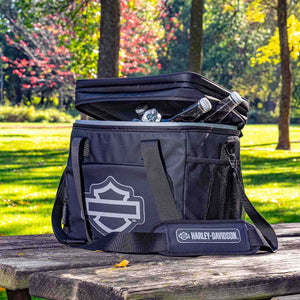 Harley-Davidson Outlined Bar & Shield Logo Removable Strap Soft Cooler, Black HDL-10031