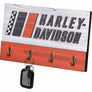 Harley-Davidson Racing Stripes Key Rack w/ Four Hooks, Custom-Cut Raised Logo, Orange/White HDL-15562