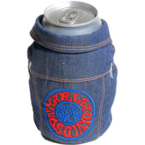Harley-Davidson 1970s' Psychedelic Denim Can Koozie, Holds Standard 12 oz. Cans, Blue, HDL-18627