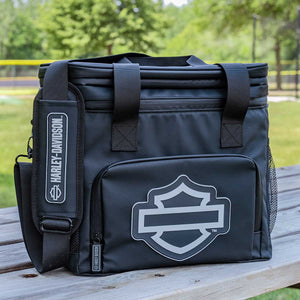 Harley-Davidson Outlined Bar & Shield Logo Removable Strap Soft Cooler, Black HDL-10031