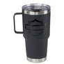 Harley-Davidson Double-Walled Stainless Steel Travel Mug W/ Handle, Matte Black Finish HDX-98656