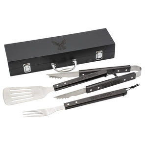Harley-Davidson B&S Eagle Custom Black Wood Grill Tool Set, Black HDX-99335