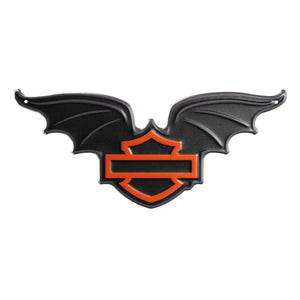 Harley-Davidson Embossed Open Bar & Shield Halloween Bat Metal Sign, Black HDX-99342