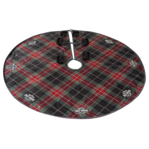 Harley-Davidson Holiday Soft 48" Christmas Tree Skirt, Red/Green Plaid HDX-99350