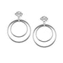 Harley-Davidson Women's Small Silver Tone Double Circle Post Earrings, Stainless Steel HSE0007