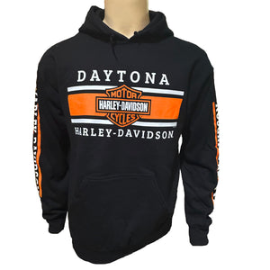 Teddy Morse's Daytona Harley-Davidson Men's Exclusive Iconic Pullover Long Sleeve Hoodie, Black