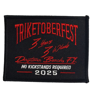 Teddy Morse's Daytona Harley-Davidson Triketoberfest 2025 4 x 3 Event Sew-On Patch, Black