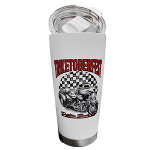 Teddy Morse's Daytona Harley-Davidson Triketoberfest 2025 Double-Wall Stainless Steel 16 oz Tumbler Cup, White
