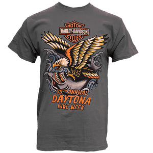 Teddy Morse's Daytona Harley-Davidson Men's Traditional Bike Week 2026 Short Sleeve Shirt, Charcoal Gray