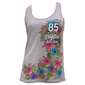 Teddy Morse's Daytona Harley-Davidson Women's Floral Bike Week 2026 Sleeveless Shirt, Heather Gray Tank