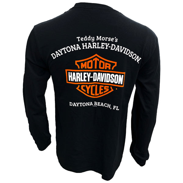 Teddy Morse's Daytona Harley-Davidson Men's Exclusive Iconic Logo Long Sleeve Shirt, Black
