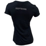 Teddy Morse's Daytona Harley-Davidson Women's Exclusive Eagle Logo W/ Rhinestones Short Sleeve Shirt, Black