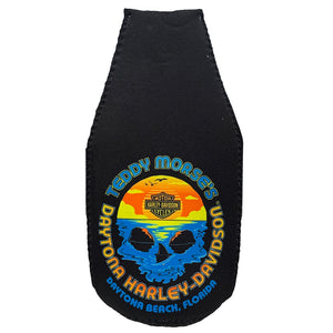 Teddy Morse's Daytona Harley-Davidson Daybreak Zip-Up Neoprene Bottle Coozie, Black HDI-10012DB