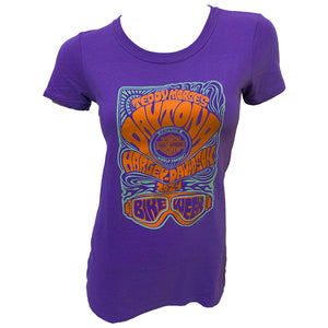 Teddy Morse's Daytona Harley-Davidson Women's Bike Week 2024 Psychedelic Short Sleeve Shirt, Purple