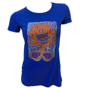 Teddy Morse's Daytona Harley-Davidson Women's Bike Week 2024 Psychedelic Short Sleeve Shirt, Blue