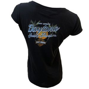Teddy Morse's Daytona Harley-Davidson Women's Bike Week 2024 Daybreak Short Sleeve Shirt, Black
