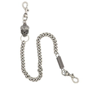 Harley-Davidson Men's Skull & Spring 24 inch Heavy Duty Wallet Chain, Antique Nickel Finish MAU-301
