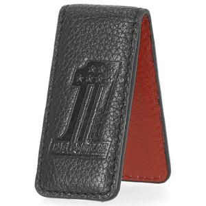 Harley-Davidson Men's #1 Logo Leather Embossed Magnetic Money Clip, Black MAU-801