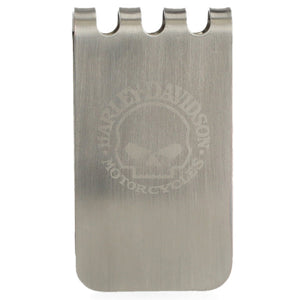 Harley-Davidson Etched Bar & Shield Logo Metal Money Clip W/ Bottle Opener, Silver MAU902