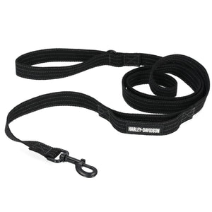 Harley-Davidson Tactical Nylon Web With Rubber Logo Pet Leash, Black MPC100