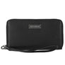 Harley-Davidson Women's Classic Zip Around Leather Wristlet Wallet, Black MWW002/08
