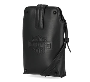 Harley-Davidson Women's Bar & Shield Cone Stud Cell Phone Travel Case, Black MWW024